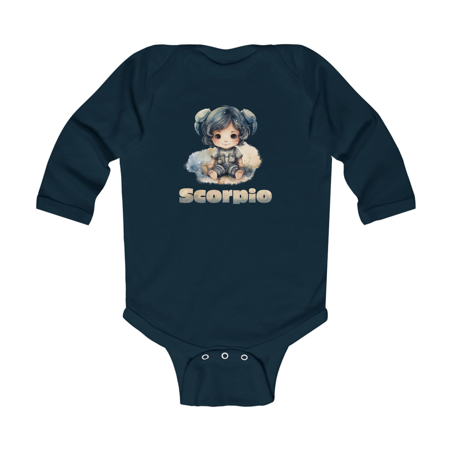 Scorpio Zodiac Infant Long Sleeve Bodysuit - Cute Horoscope Baby Outfit