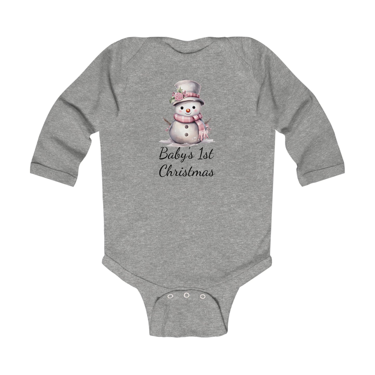 Baby's 1st Christmas Snowman Long Sleeve Bodysuit