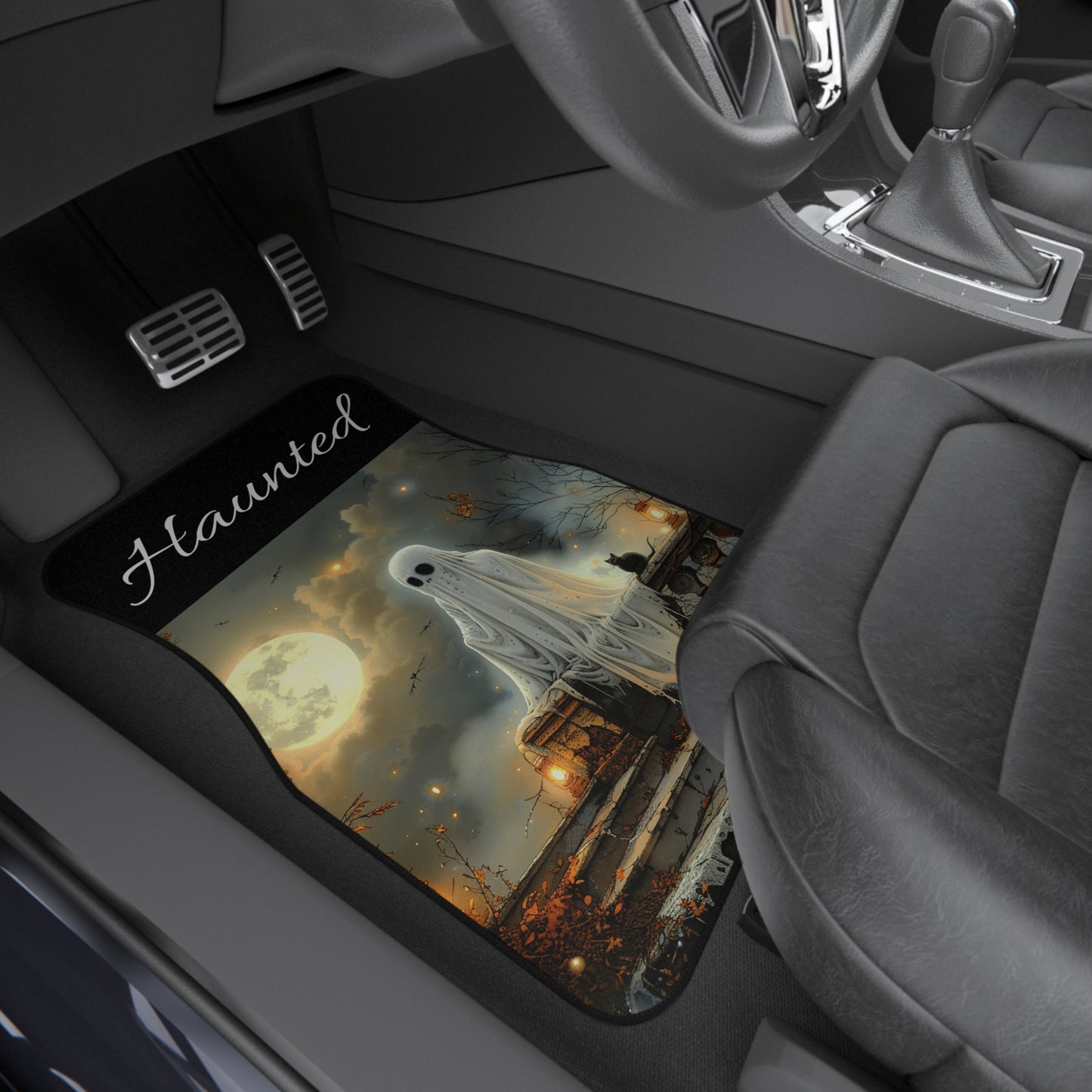 Haunted Car Mats (2x Front) | Spooky Halloween Accessories