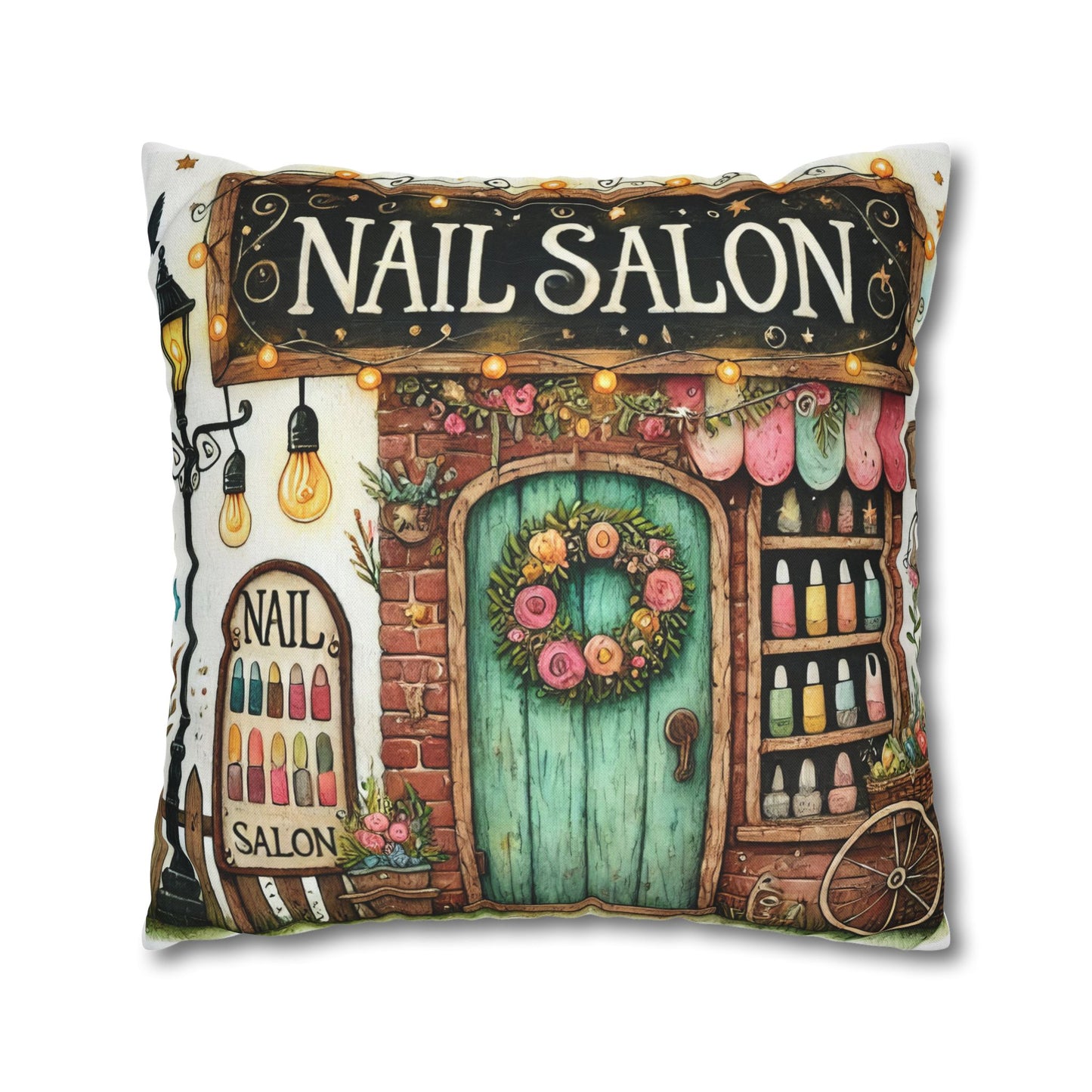 Fun Nail Salon Throw Pillow