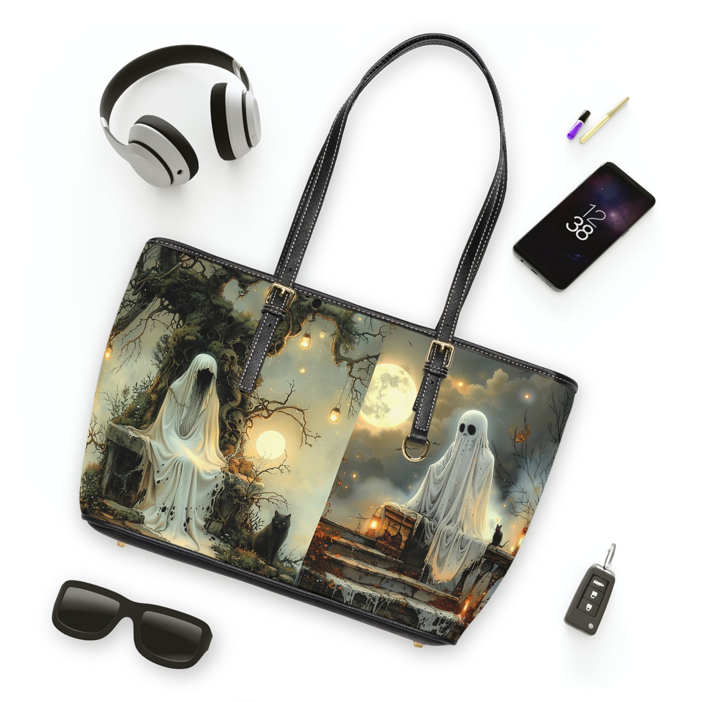 Ghosts Fall Design Shoulder Tote Bag