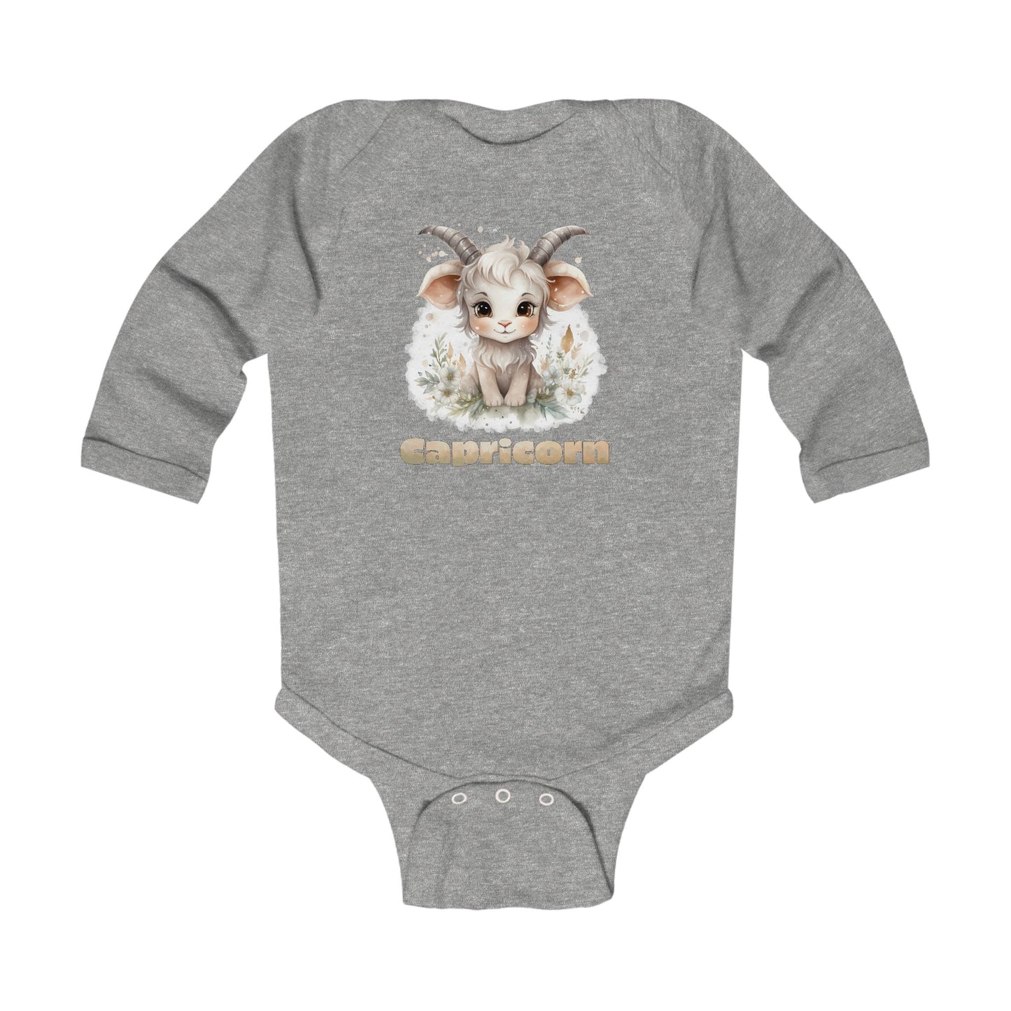 Capricorn Baby Bodysuit - Cute Zodiac Infant Long Sleeve Outfit