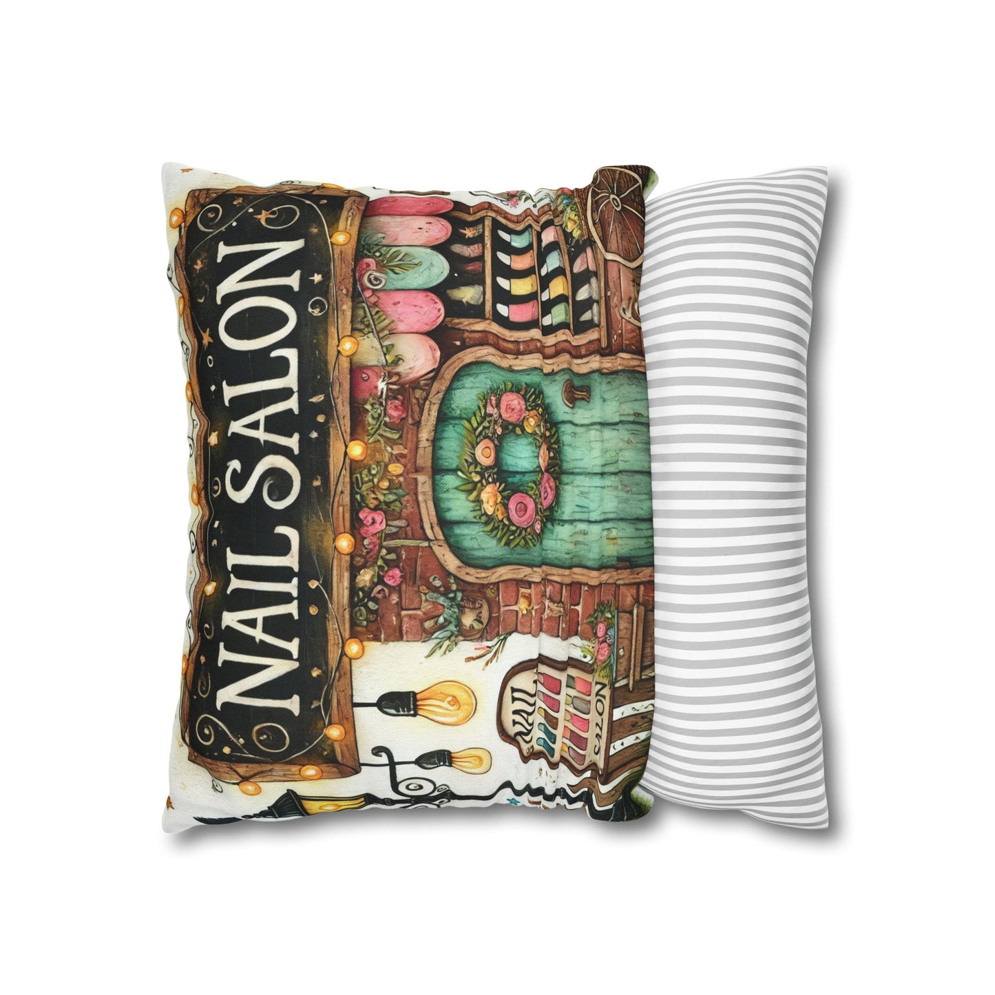 Fun Nail Salon Throw Pillow