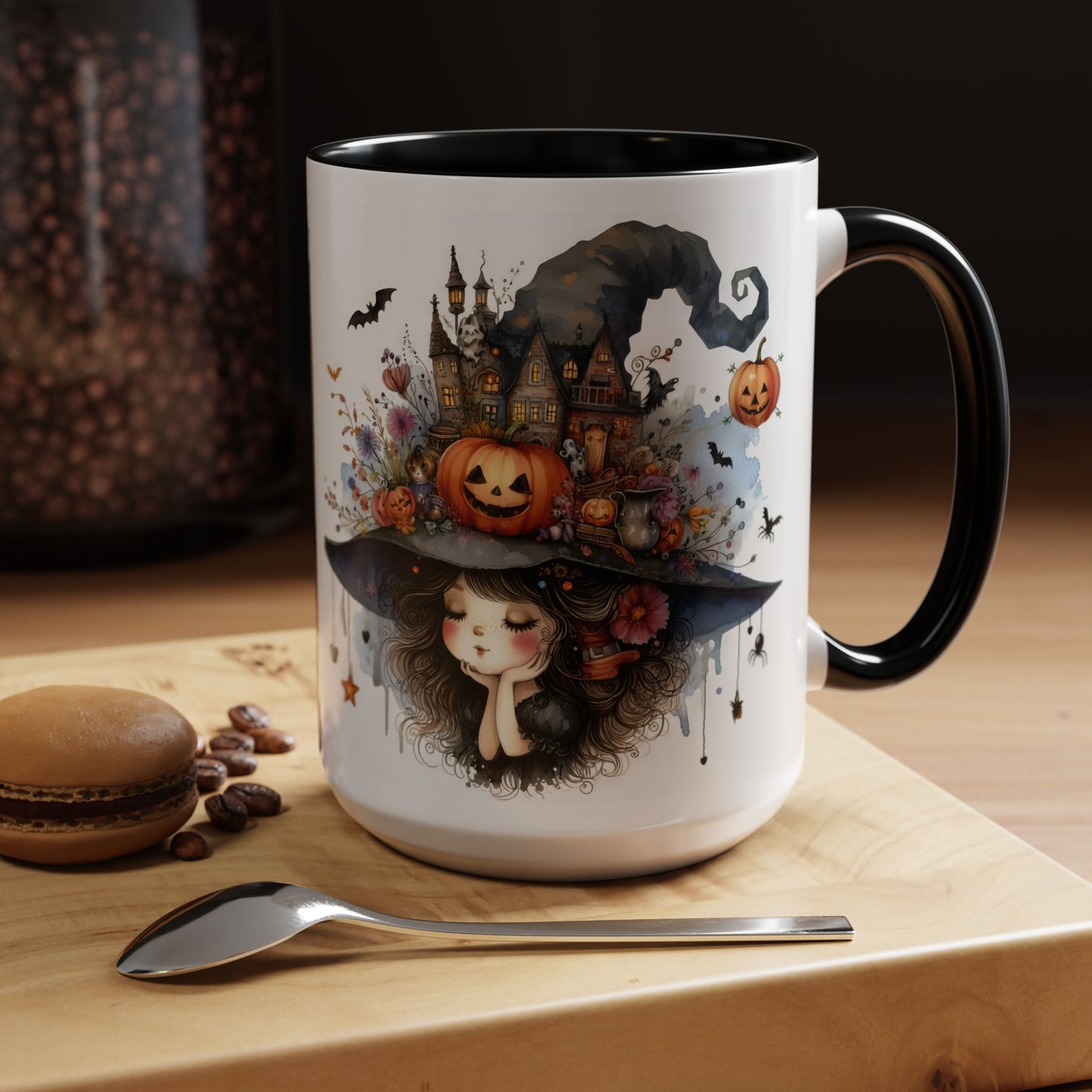 Halloween Witch Accent Coffee Mug - Pumpkin Decor, Spooky Gift, Fall Aesthetic, Cozy Home, Witchy Vibes, Ghoulish Tea Cup