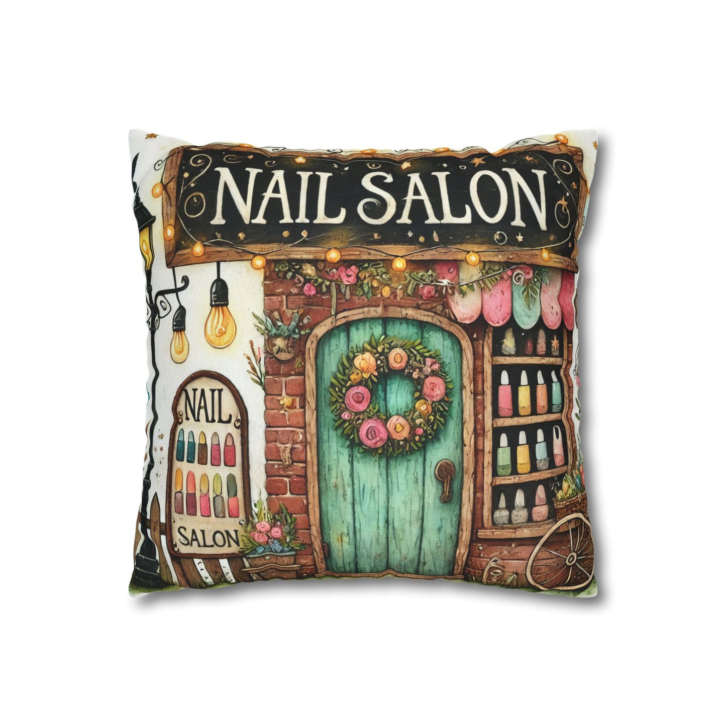 Fun Nail Salon Throw Pillow