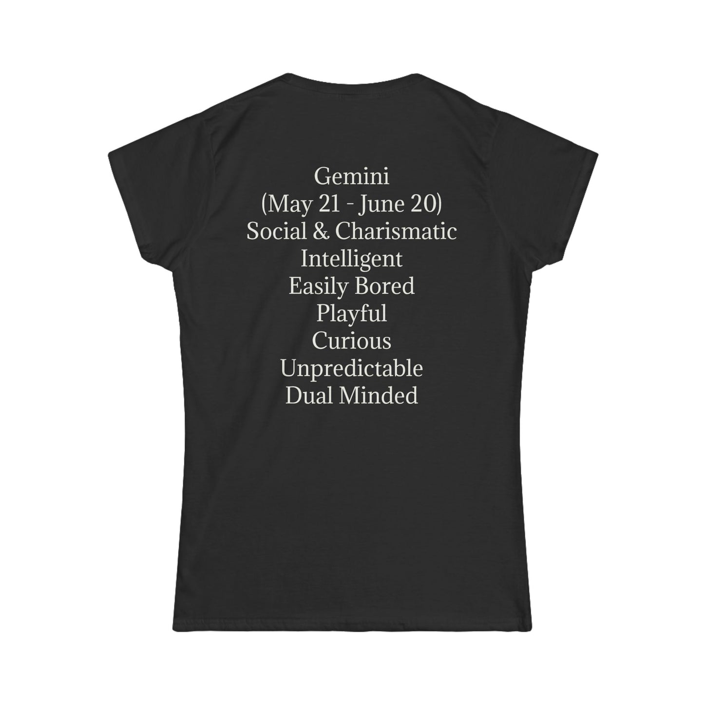 Gemini Zodiac Women's Softstyle Tee - Playful & Charismatic Astrology Shirt