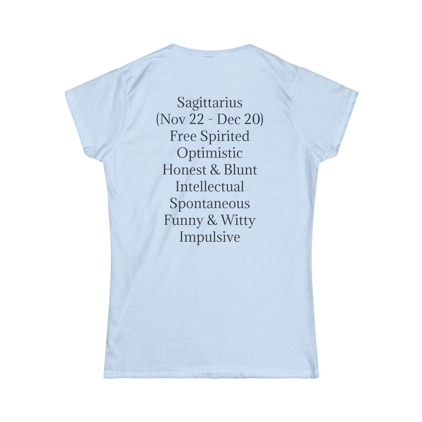 Sagittarius Horoscope Women's Softstyle Tee - Free Spirited & Optimistic Design