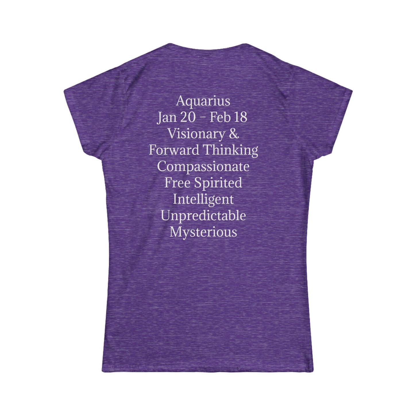 Aquarius Zodiac Women's Softstyle Tee - Visionary & Mysterious Astrology Shirt
