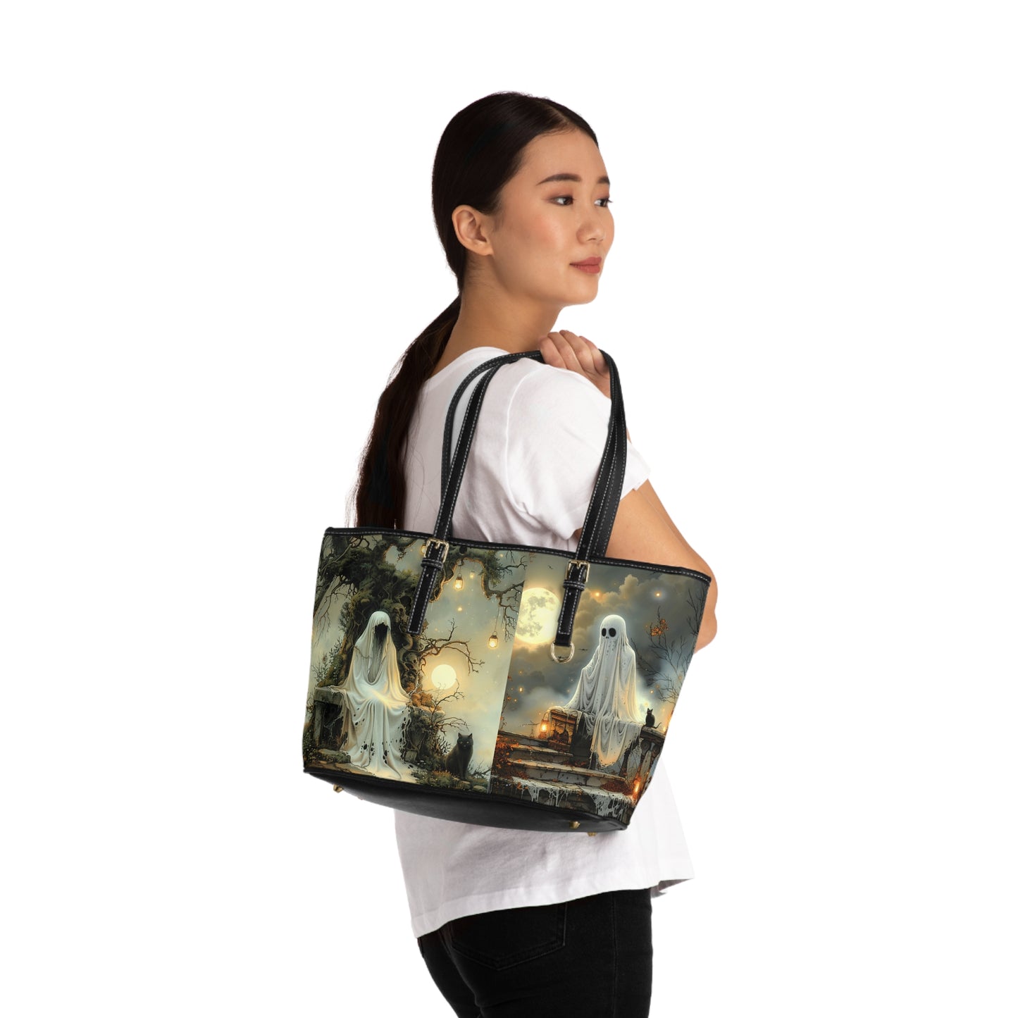 Ghosts Fall Design Shoulder Tote Bag