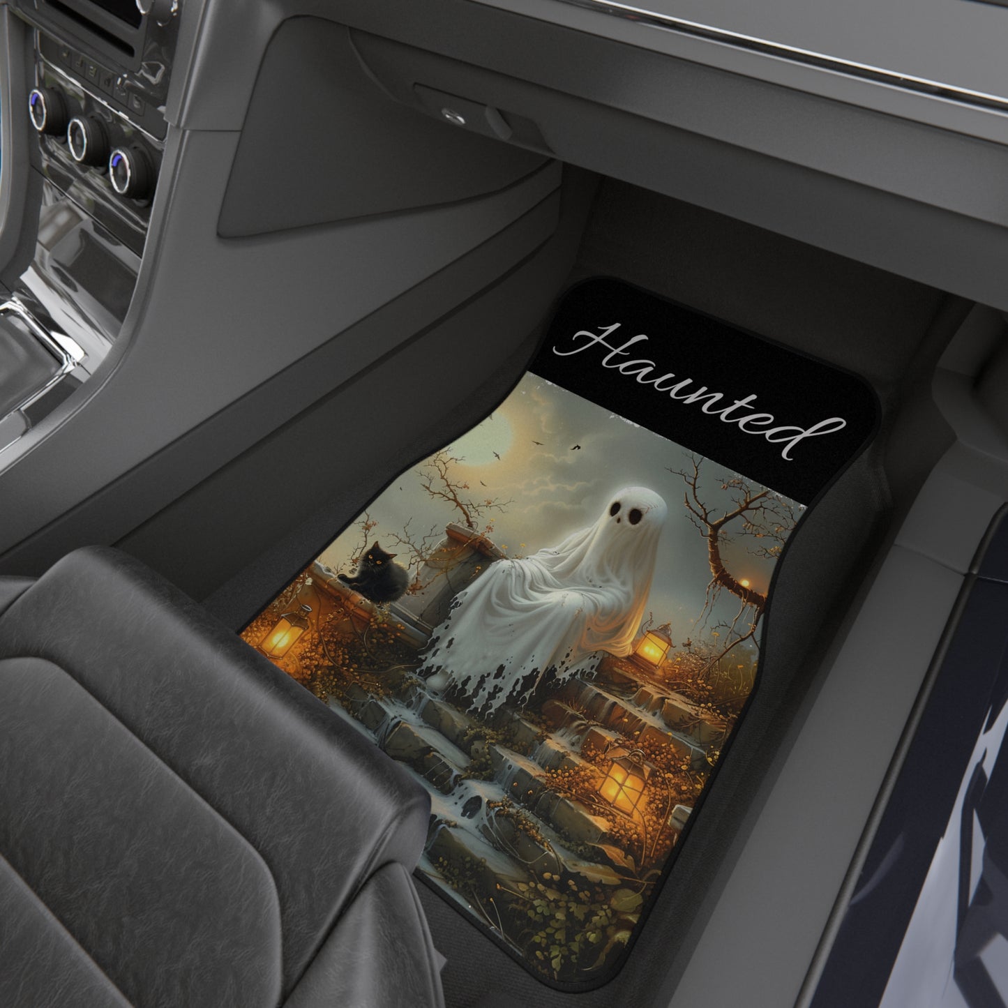 Haunted Car Mats (2x Front) | Spooky Halloween Accessories