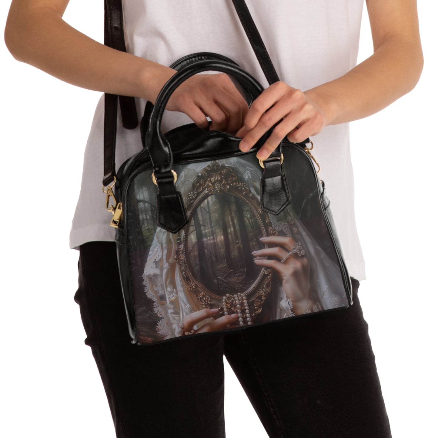 Ghost in the Mirror Shoulder Handbag