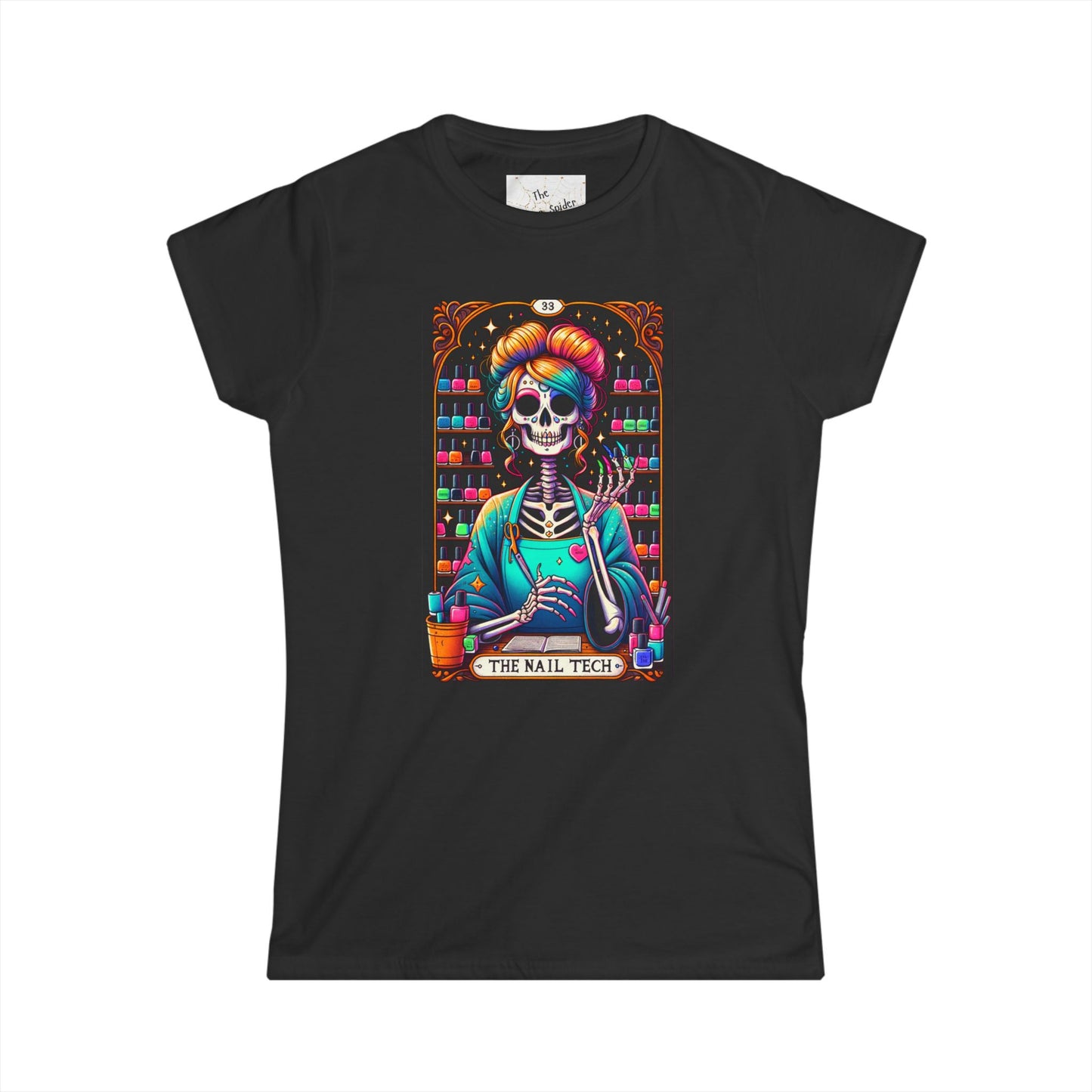 Vibrant Skeleton Women's Nail Tech Tee