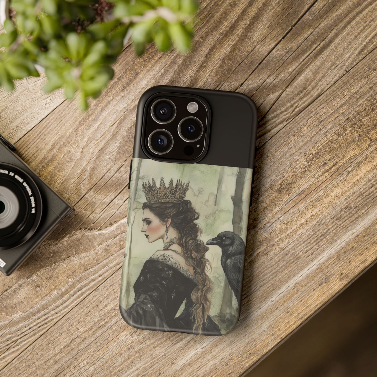 Gothic Phone Case with Crowned Queen Design