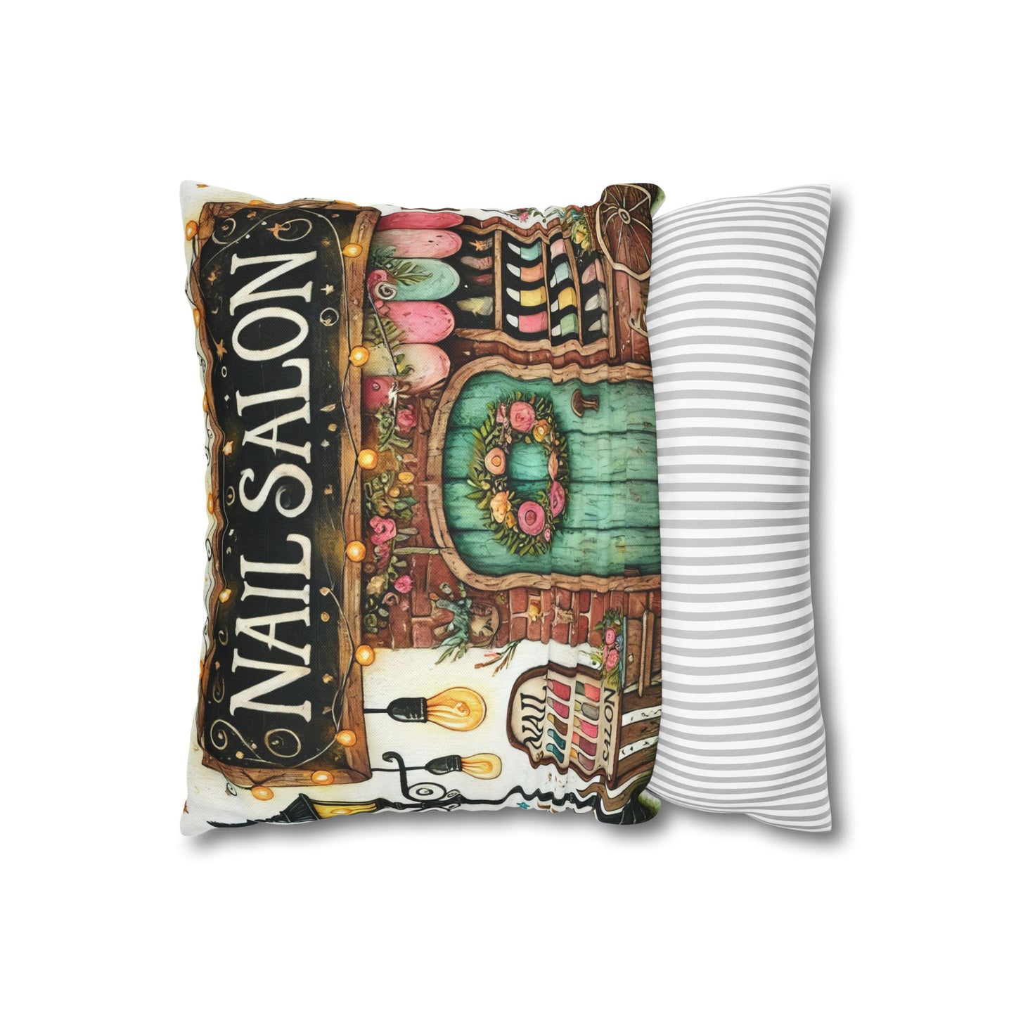 Fun Nail Salon Throw Pillow