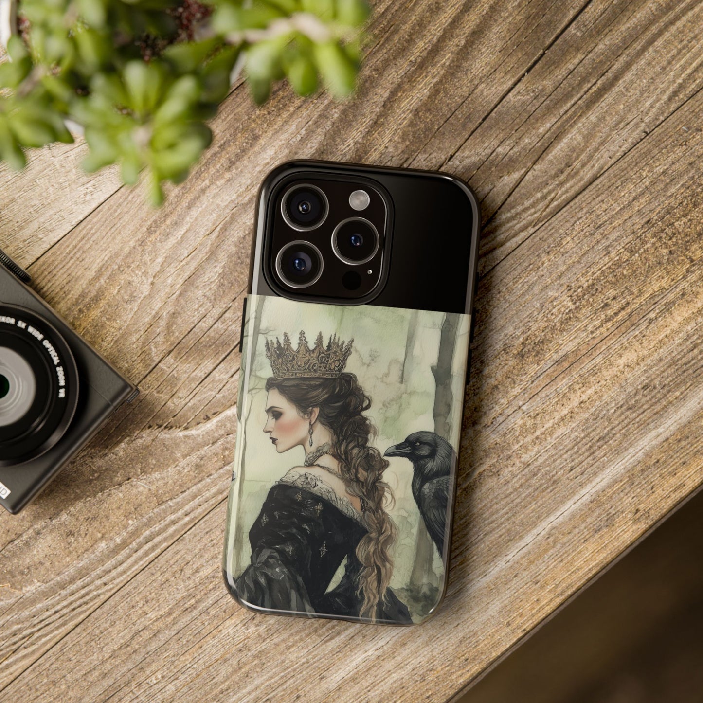 Gothic Phone Case with Crowned Queen Design
