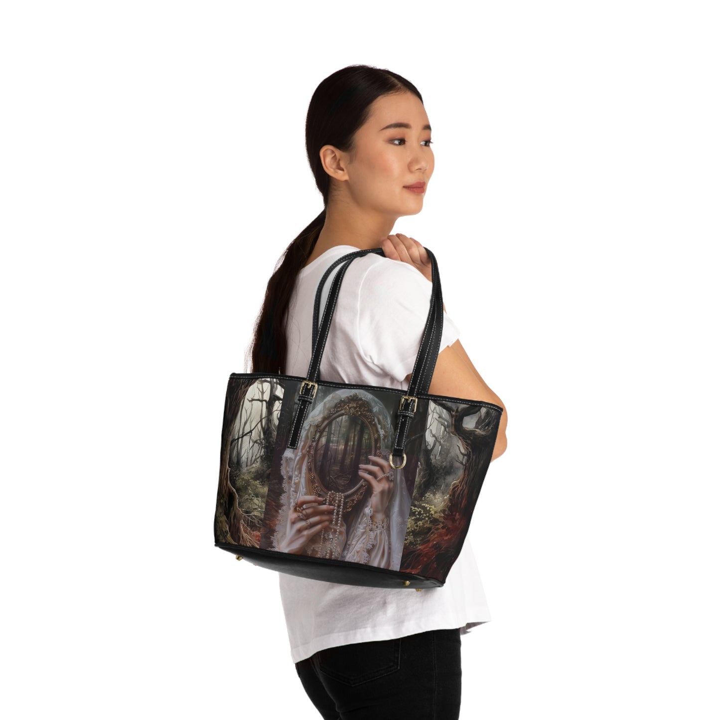Ghost in the Mirror PU Leather Shoulder Bag