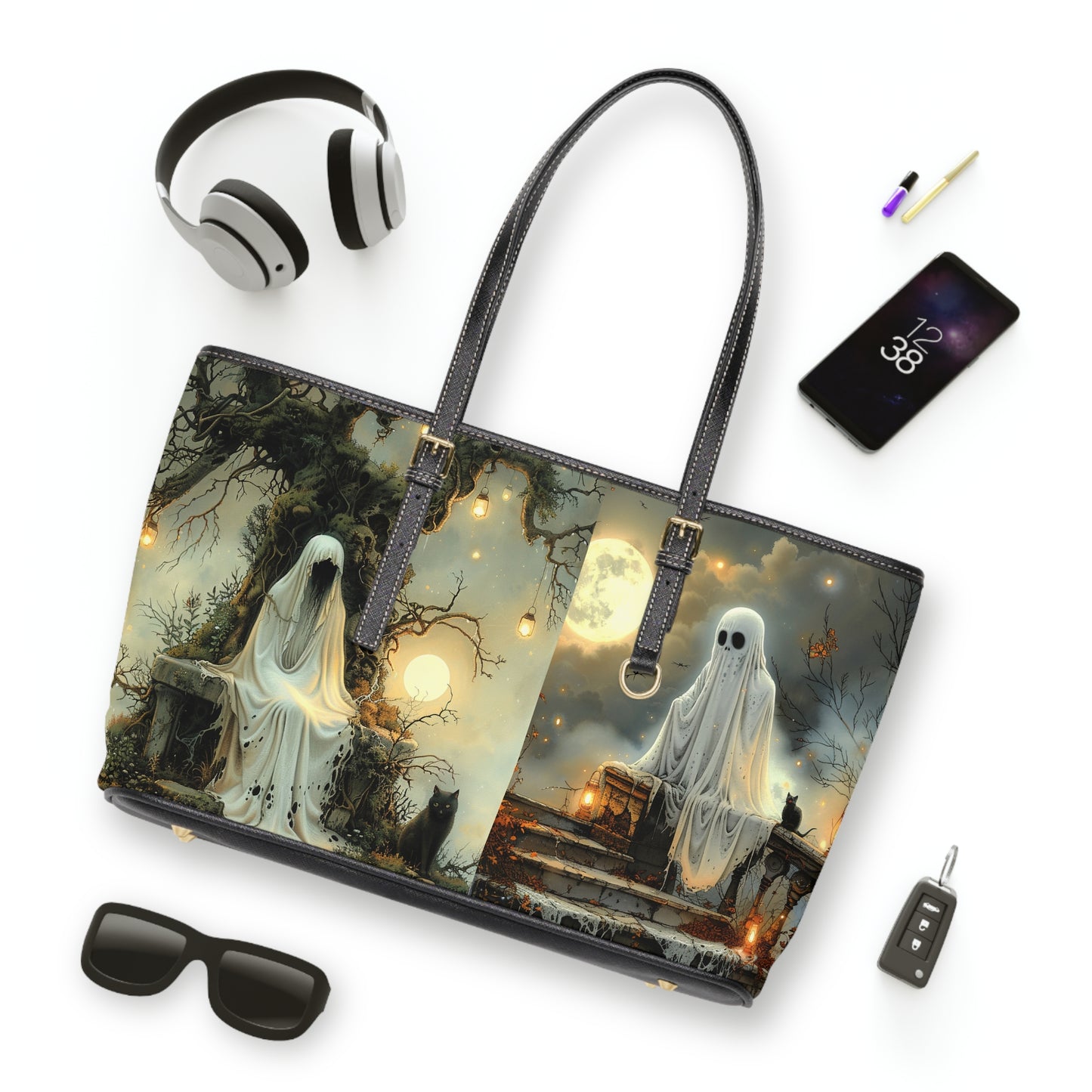 Ghosts Fall Design Shoulder Tote Bag