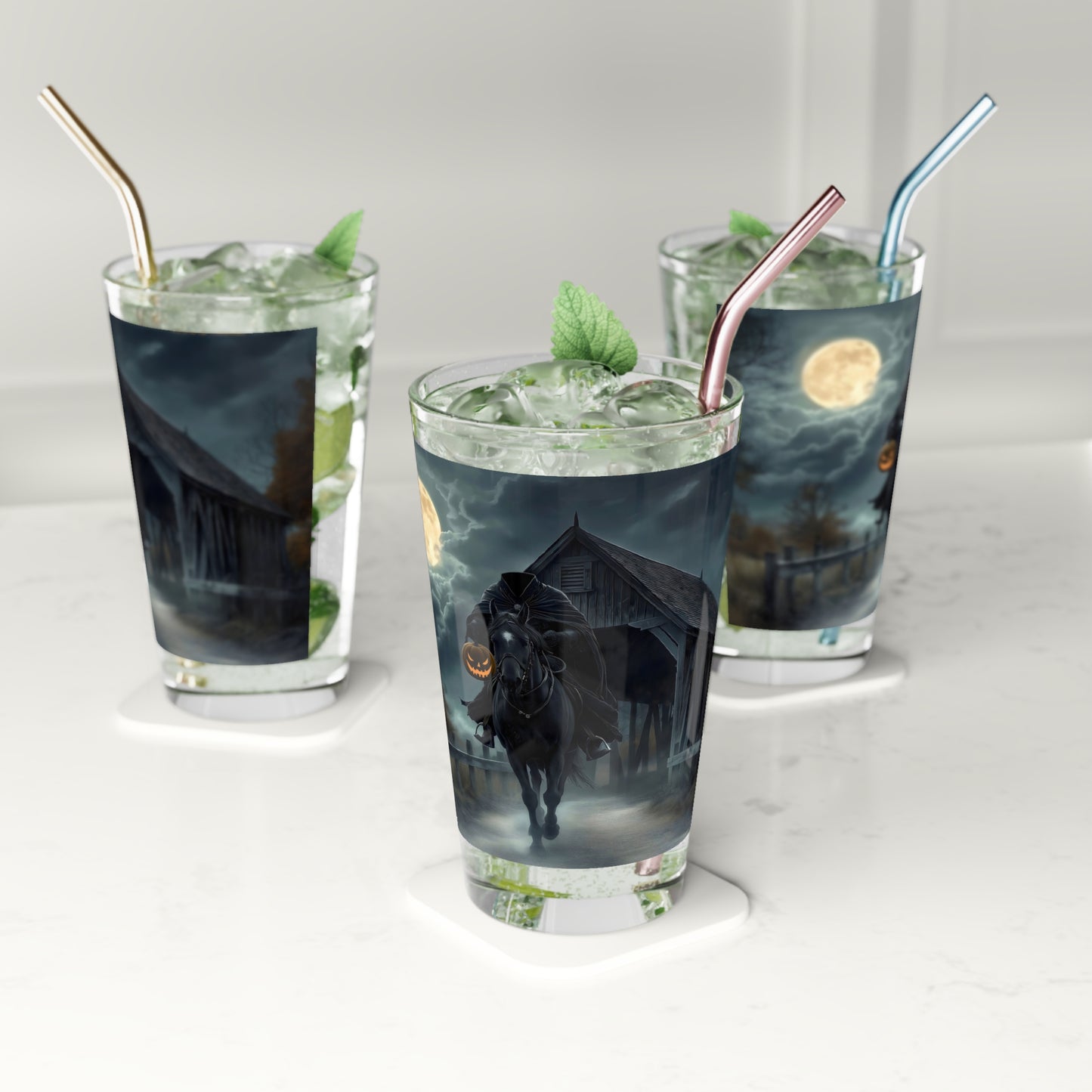 Headless Horseman 16 oz Glass