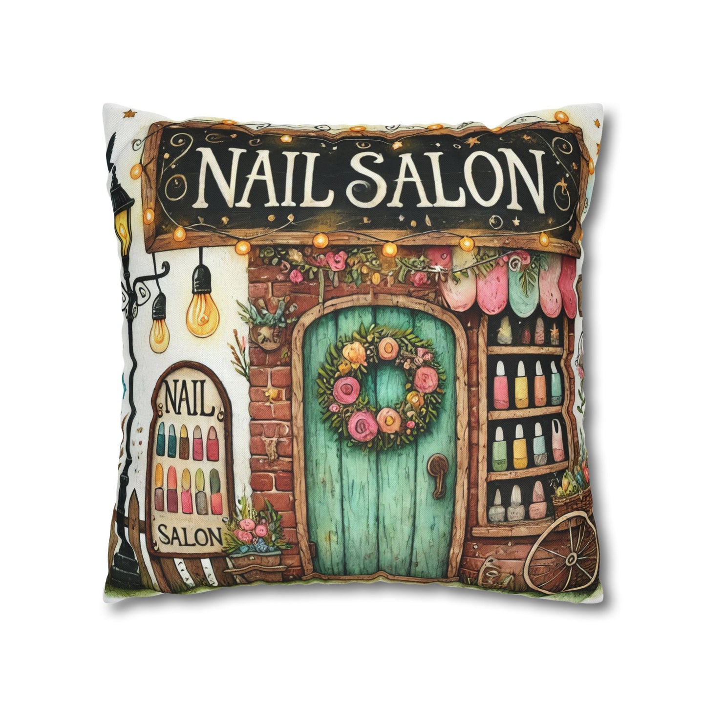 Fun Nail Salon Throw Pillow