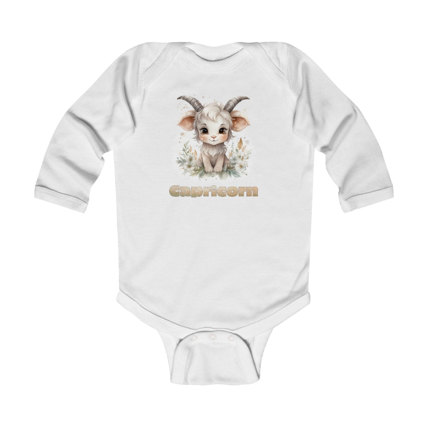 Capricorn Baby Bodysuit - Cute Zodiac Infant Long Sleeve Outfit