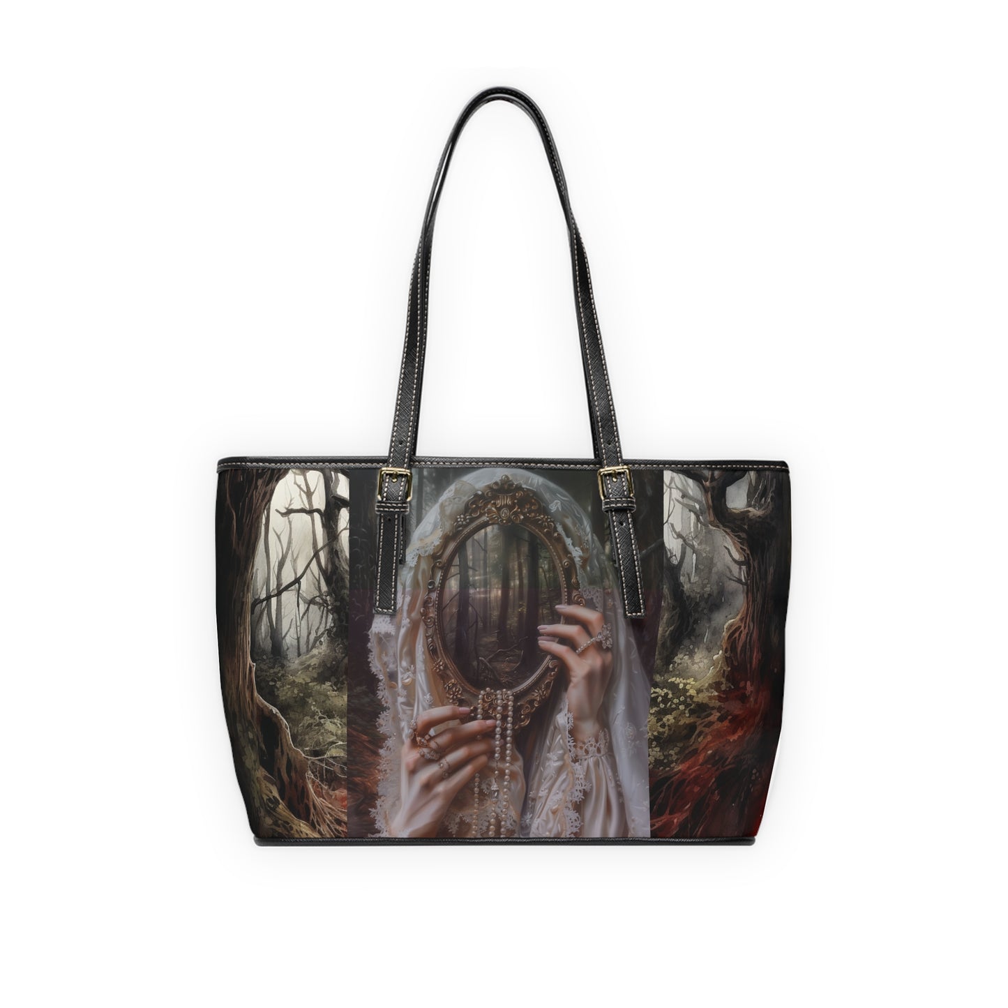 Ghost in the Mirror PU Leather Shoulder Bag