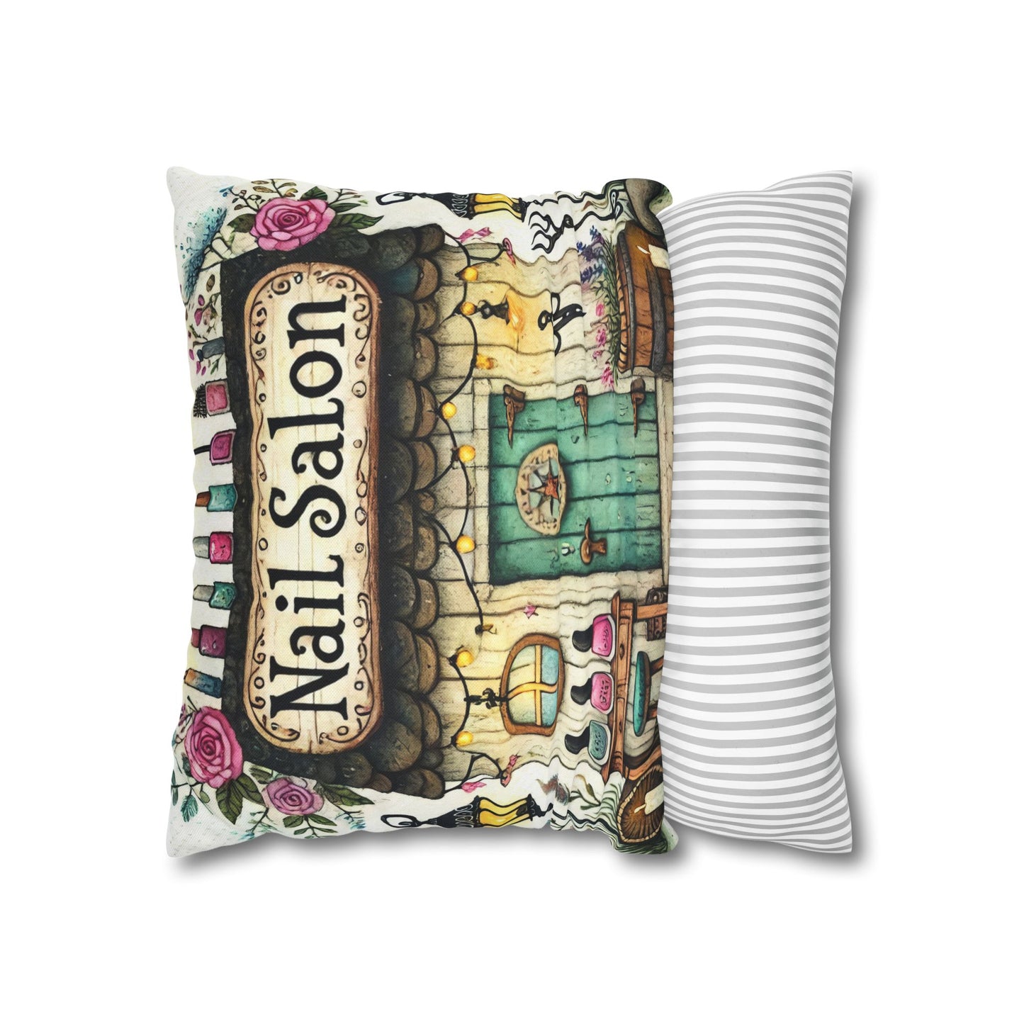 Fun Nail Salon Throw Pillow