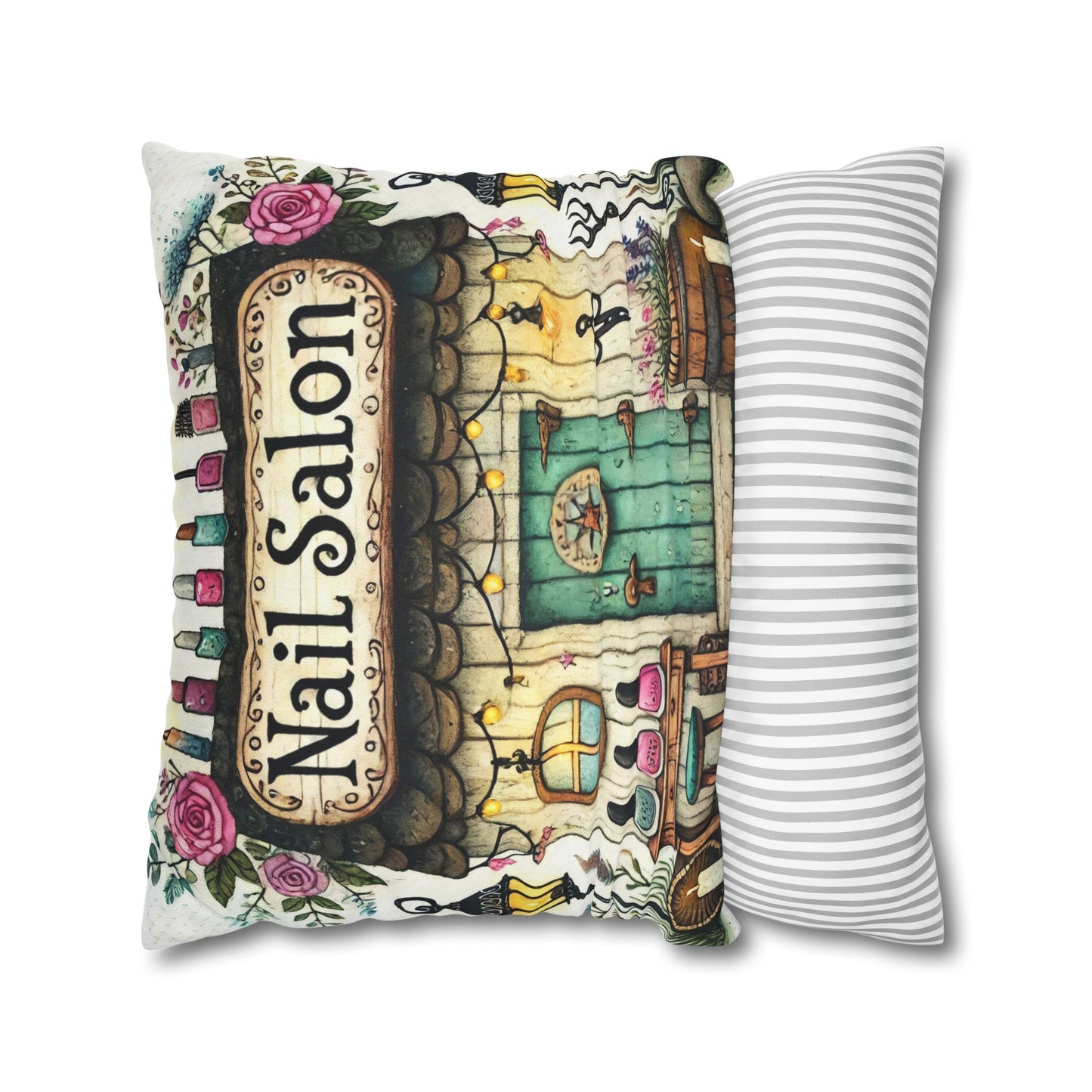 Fun Nail Salon Throw Pillow
