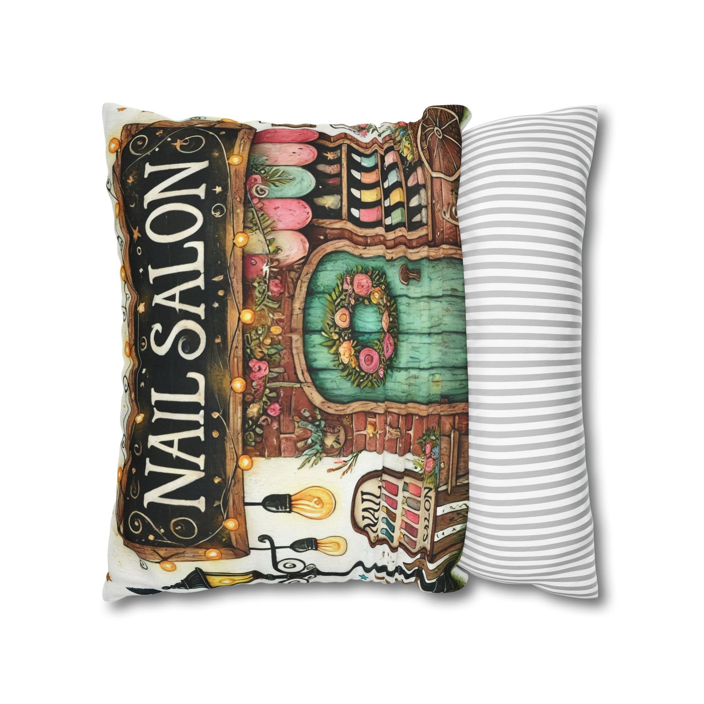 Fun Nail Salon Throw Pillow
