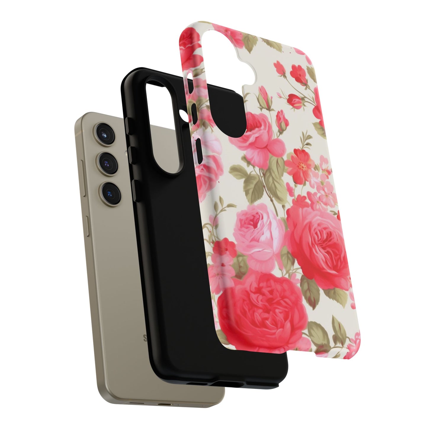 Floral Phone Case - Tough Cases with Elegant Rose Design