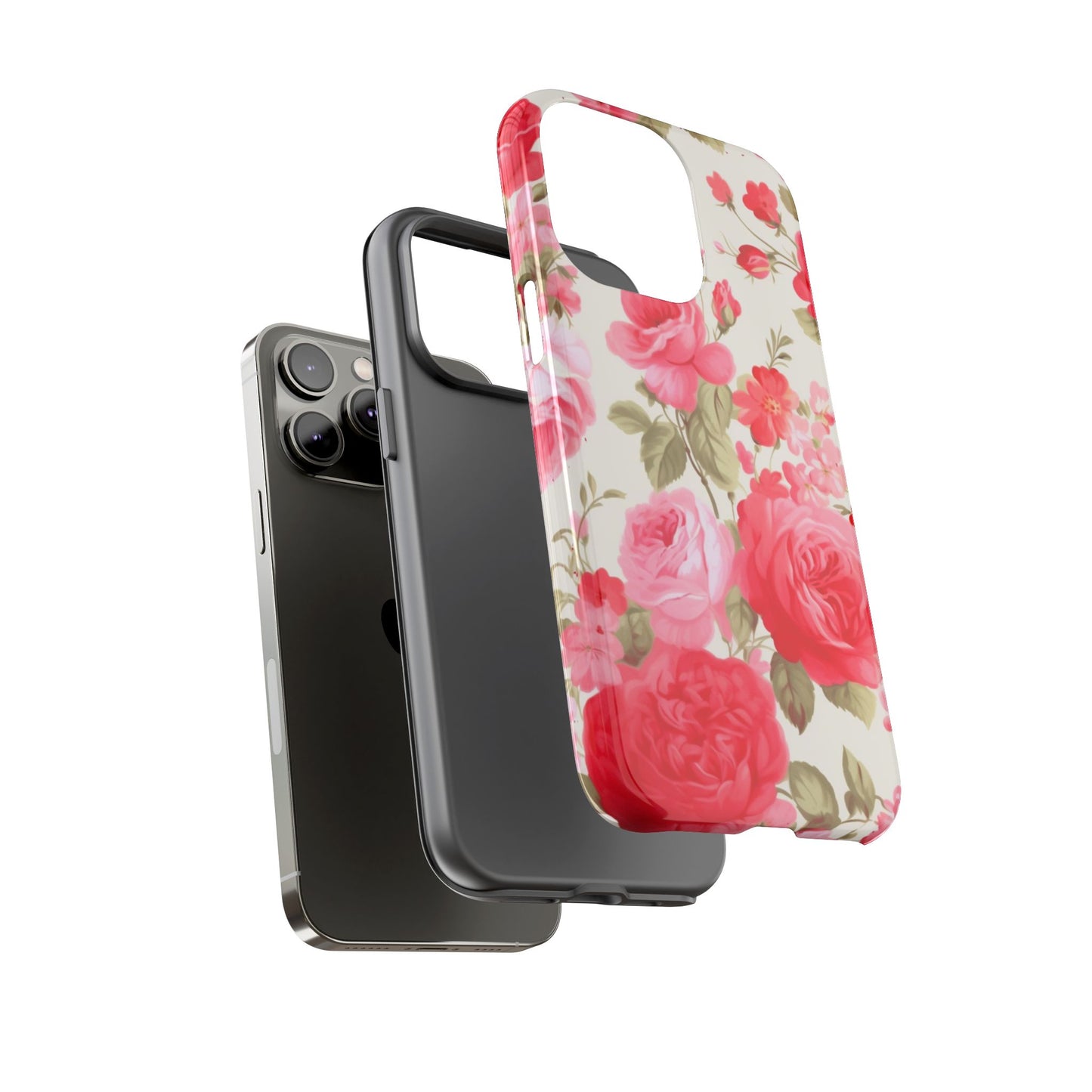 Floral Phone Case - Tough Cases with Elegant Rose Design