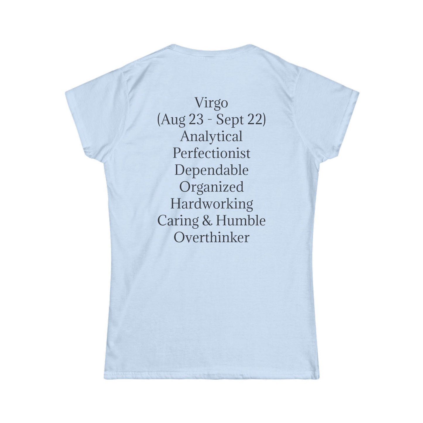 Virgo Zodiac Women's Softstyle Tee - Astrology Inspired Graphic Shirt for Horoscope Lovers