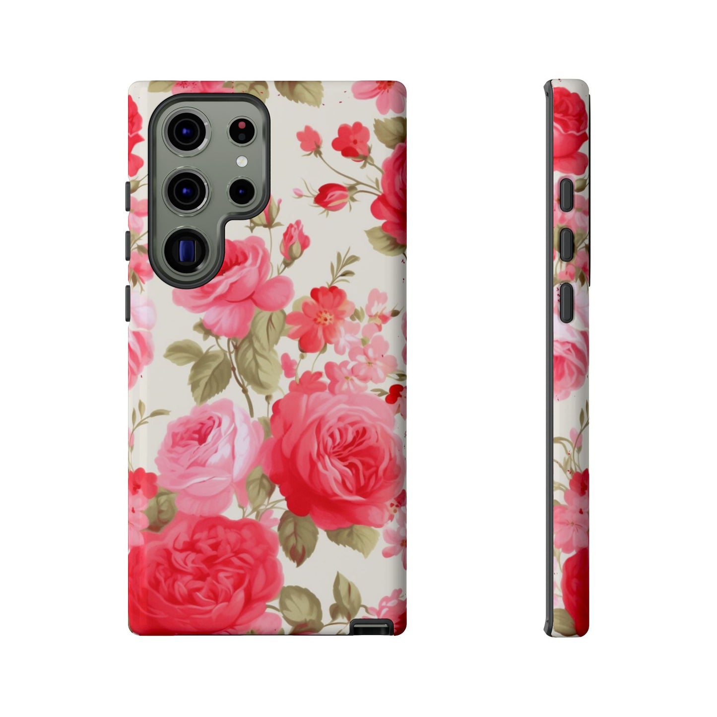 Floral Phone Case - Tough Cases with Elegant Rose Design