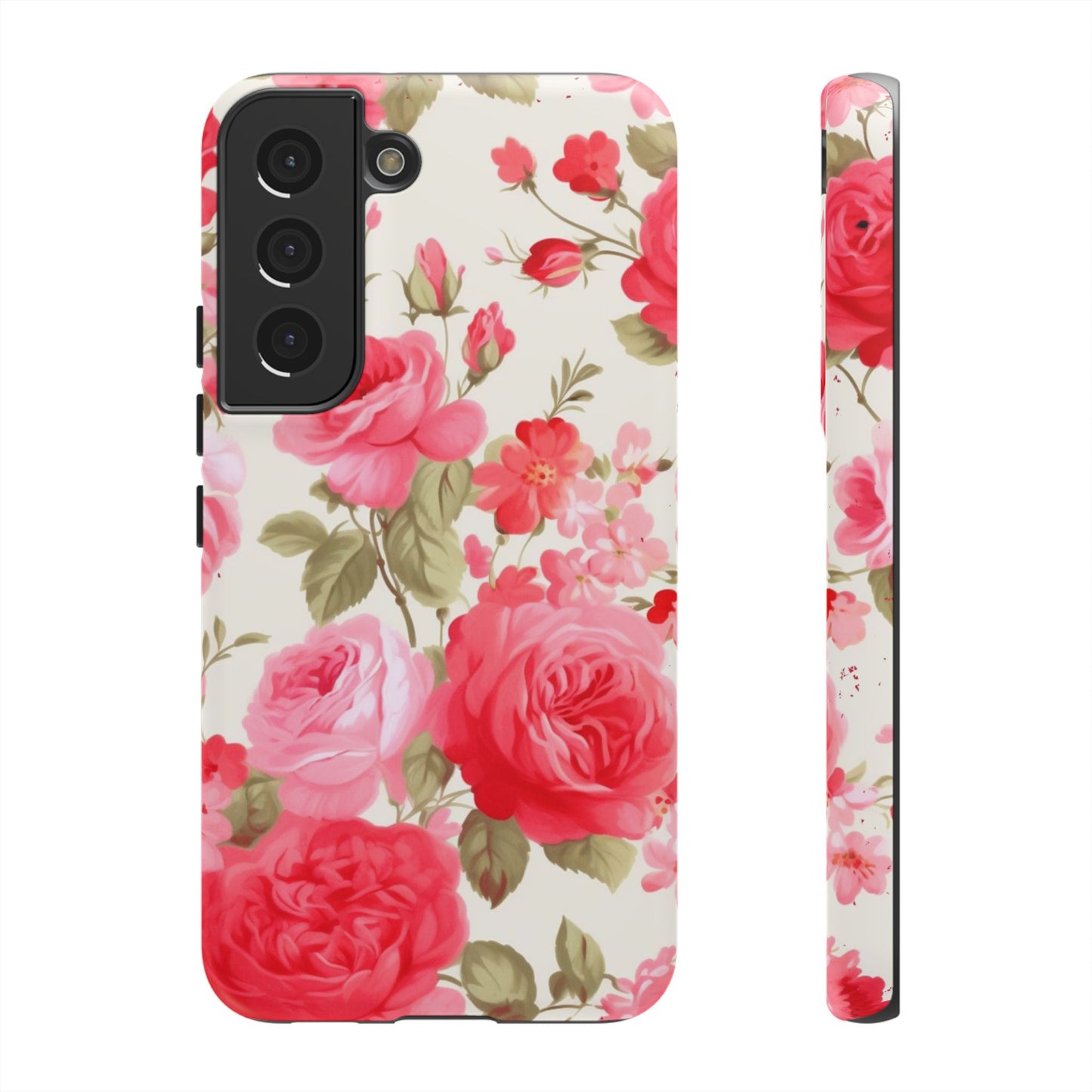 Floral Phone Case - Tough Cases with Elegant Rose Design