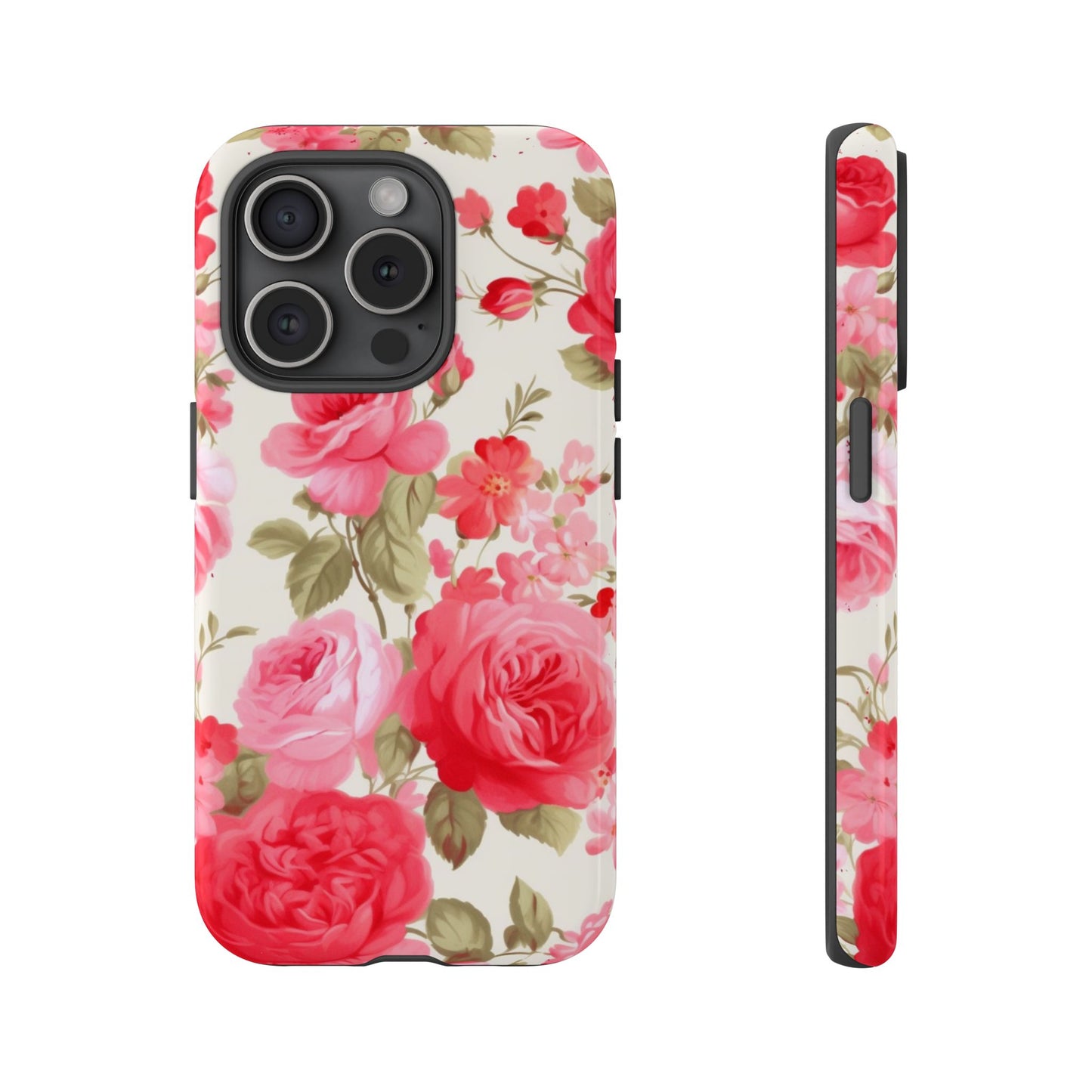 Floral Phone Case - Tough Cases with Elegant Rose Design