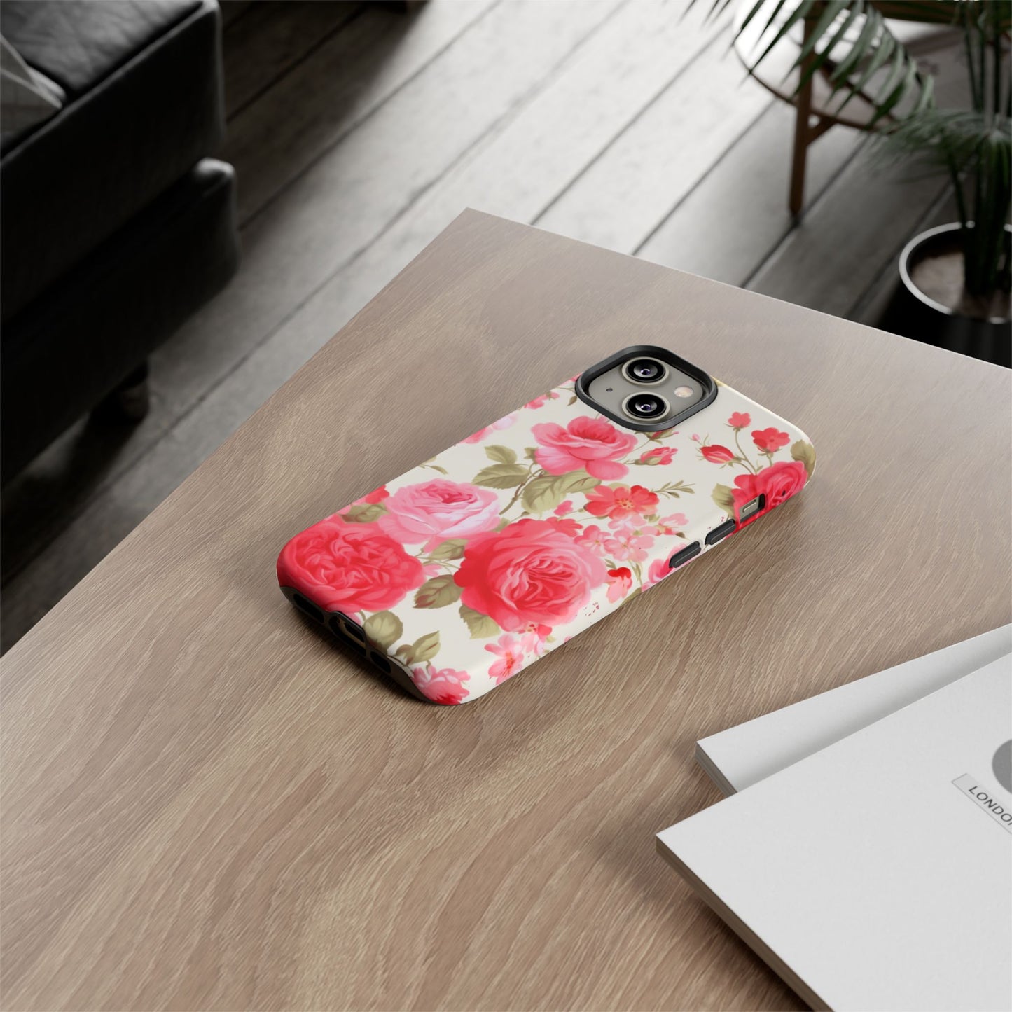 Floral Phone Case - Tough Cases with Elegant Rose Design