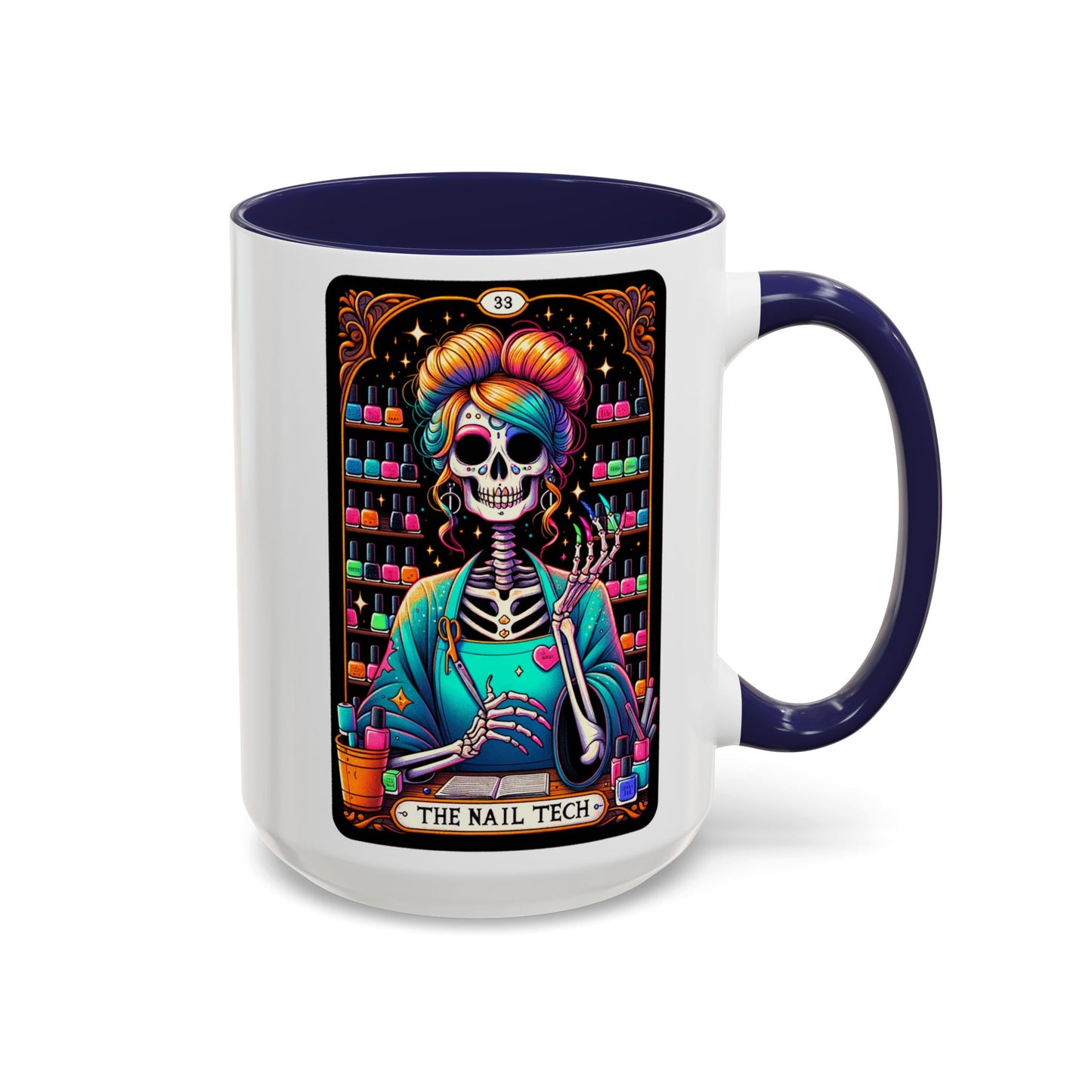 Colorful Skeleton Nail Tech Coffee Mug - Perfect Gift for Nail Artists
