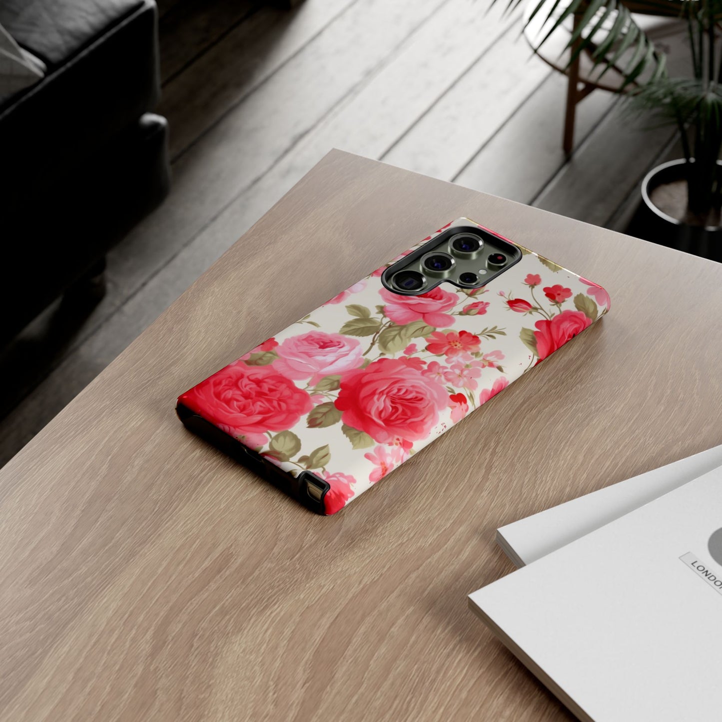 Floral Phone Case - Tough Cases with Elegant Rose Design