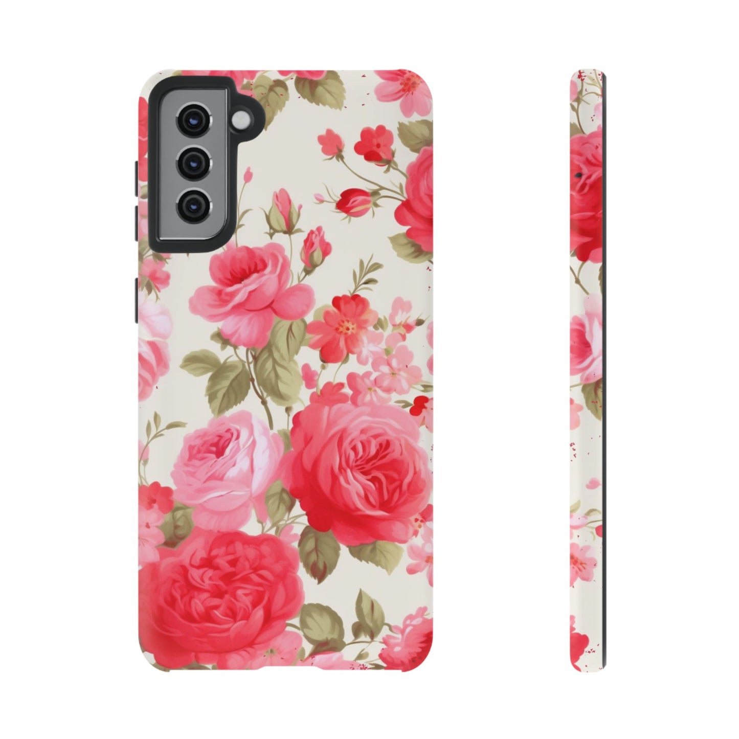 Floral Phone Case - Tough Cases with Elegant Rose Design