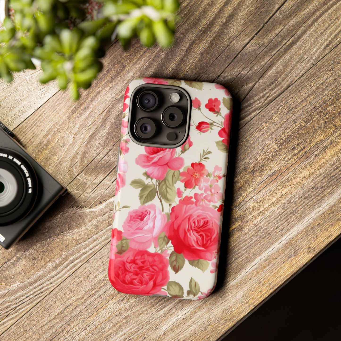 Floral Phone Case - Tough Cases with Elegant Rose Design