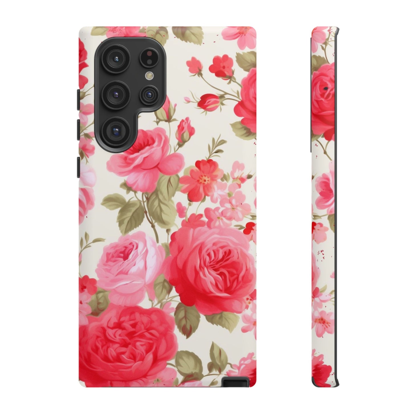 Floral Phone Case - Tough Cases with Elegant Rose Design