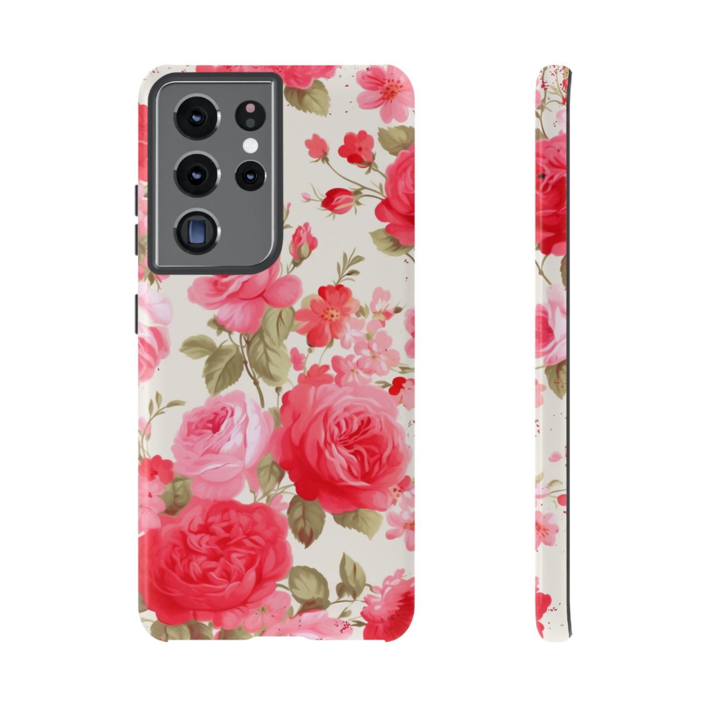 Floral Phone Case - Tough Cases with Elegant Rose Design