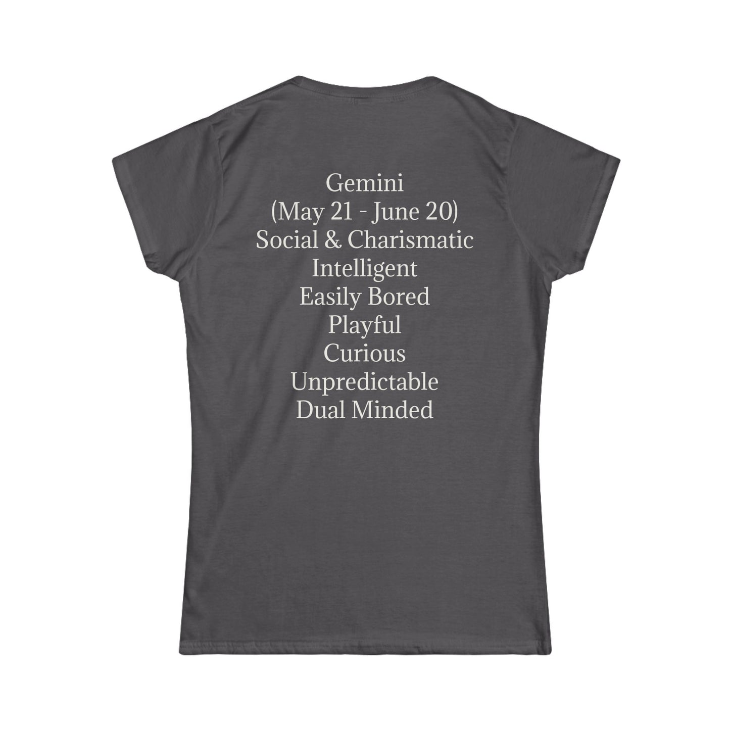 Gemini Zodiac Women's Softstyle Tee - Playful & Charismatic Astrology Shirt