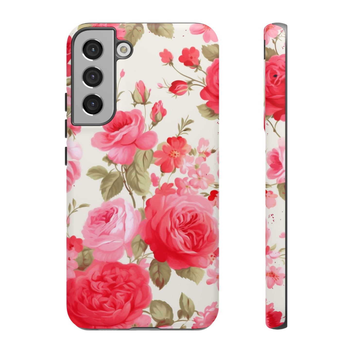 Floral Phone Case - Tough Cases with Elegant Rose Design