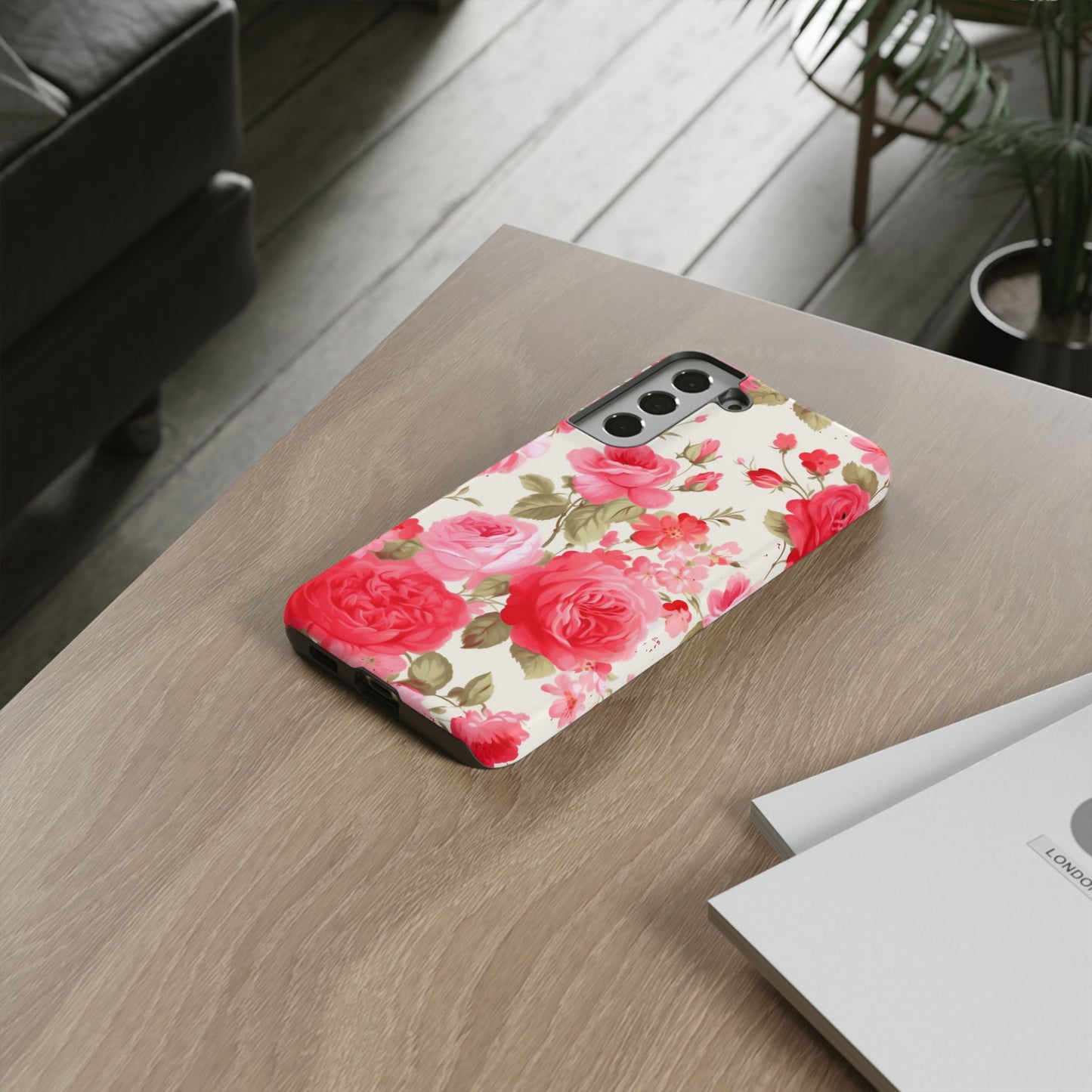 Floral Phone Case - Tough Cases with Elegant Rose Design