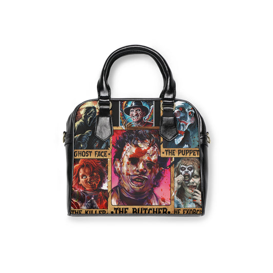 The Monsters Shoulder Handbag, Spooky Bag, Unique Halloween Accessory, Horror Movie Tote, Gift for Horror Lovers