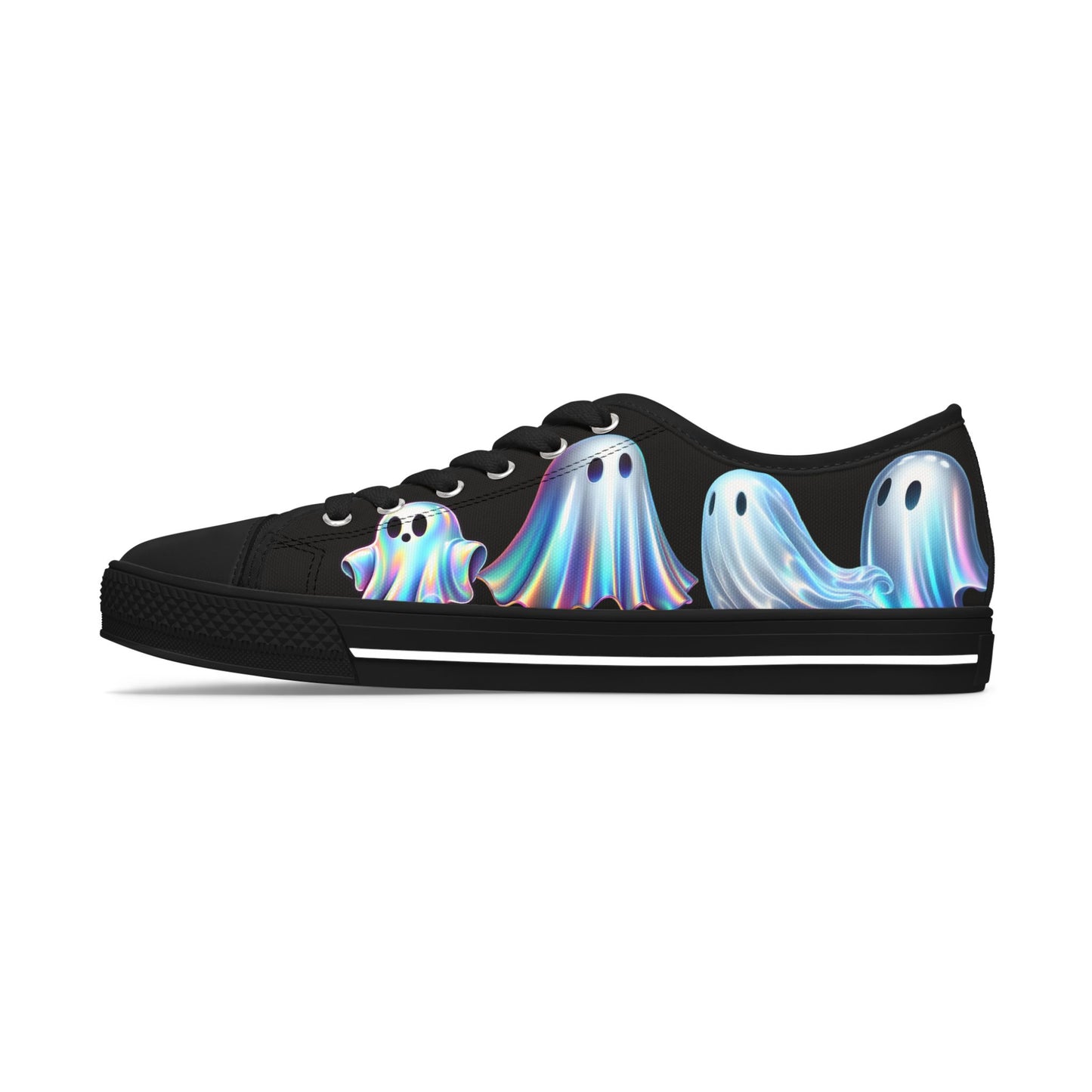 Spooky Ghost Women's Sneakers, Lightweight Ghost Print Sneakers, Halloween Style Shoes, Casual Walking Sneakers, Cute Everyday Shoes