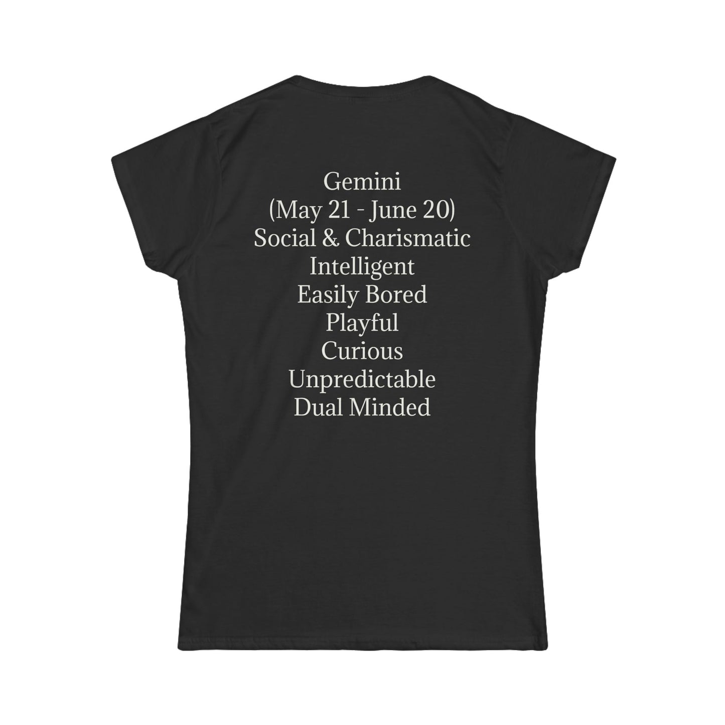 Gemini Zodiac Women's Softstyle Tee - Playful & Charismatic Astrology Shirt