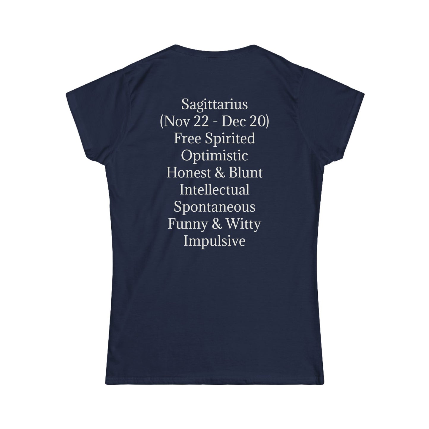 Sagittarius Horoscope Women's Softstyle Tee - Free Spirited & Optimistic Design