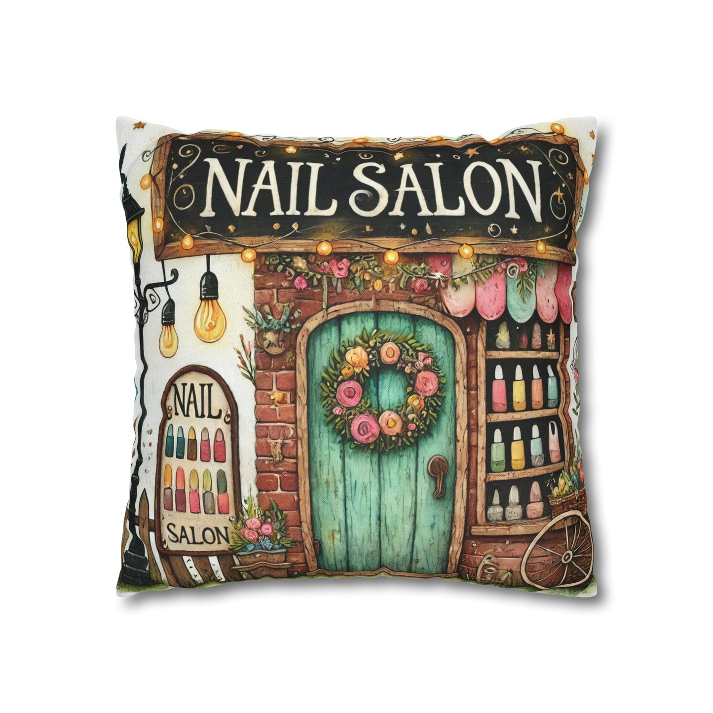 Fun Nail Salon Throw Pillow