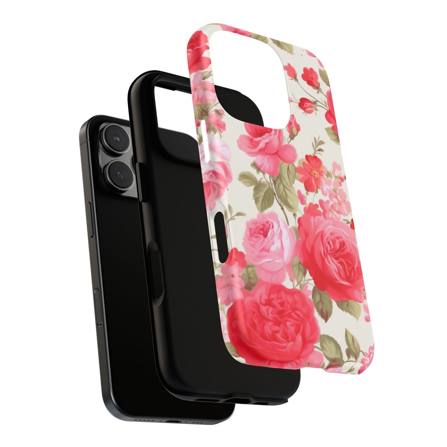 Floral Phone Case - Tough Cases with Elegant Rose Design